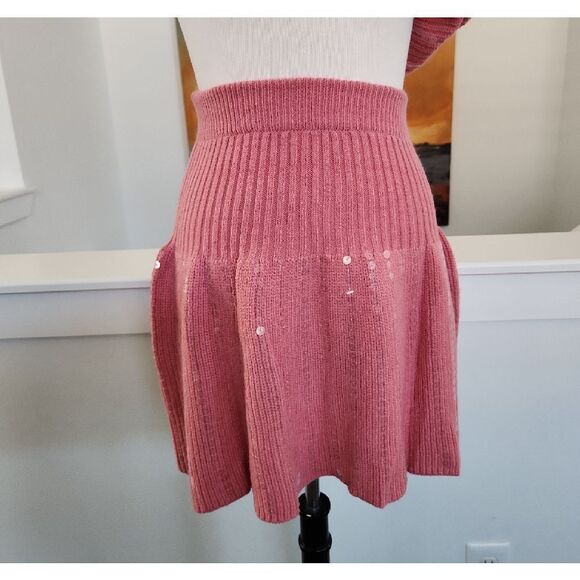 blue b. Collection Pink Sequin Knit Skirt Set SIZE S/M - Picture 4 of 8